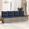 vidaXL Set Divano Giardino 2 pz con Cuscini Grigio Polyrattan Acacia