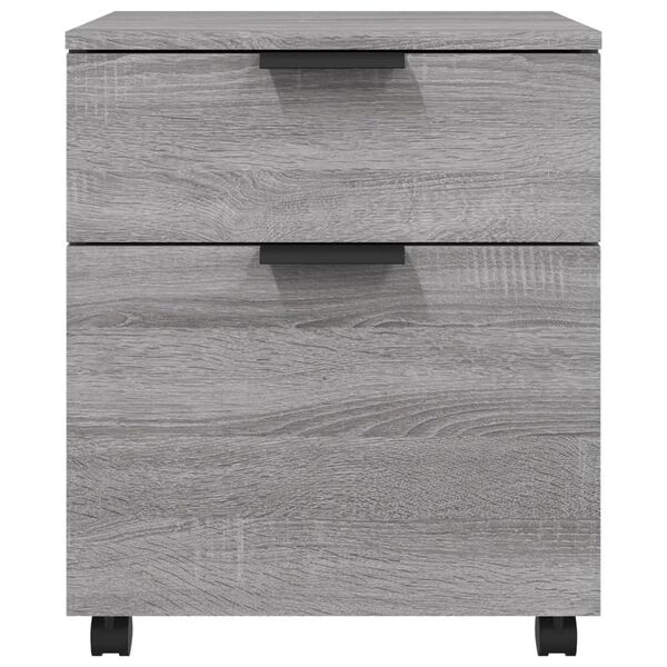 vidaXL Schedario con Ruote Grigio Sonoma 45x38x54 cm Legno Multistrato
