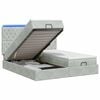 vidaXL Letto Ottomano con Materasso e LED Grigio Chiaro 160 x 200 cm