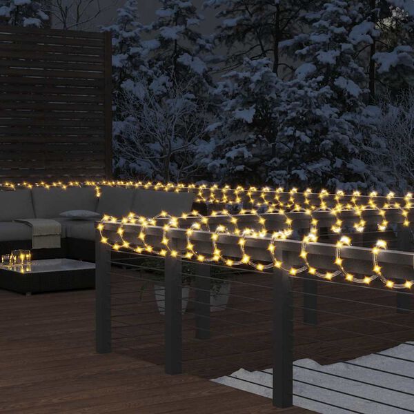 vidaXL Stringa di Luci con 240 LED Bianco Caldo 10 m in PVC