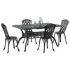 vidaXL Set da Pranzo per Giardino 5 pcs Nero Alluminio