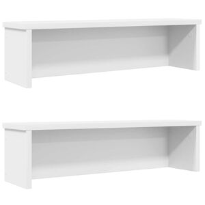 vidaXL Scaffali da Cucina Impilabili 2 pz Bianchi 50x15x16 cm