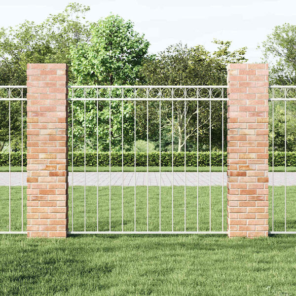 vidaXL Elemento Recinzione Assen Bianco 170 x 150 cm Acciaio