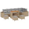 vidaXL Set Divano da Giardino 10 pcs Beige e Grigio Chiaro polyrattan