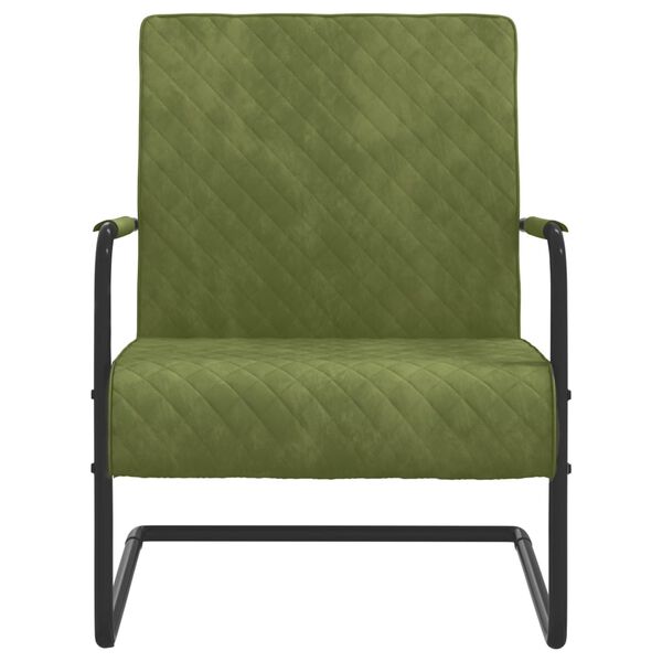 vidaXL Sedia a Sbalzo Grigio Chiaro in Velluto