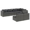 vidaXL Set Divani da Giardino 7 pz con Cuscini in Polyrattan Grigio
