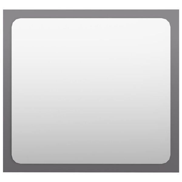 vidaXL Specchio da Bagno Grigio Lucido 40x1,5x37 cm Legno Multistrato