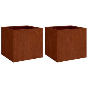 vidaXL Fioriere 2 pz 32x30x29 cm Acciaio Corten