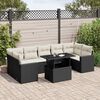vidaXL Set Divani da Giardino con Cuscini 8 pz Nero in Polyrattan