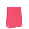 vidaXL Sacchetti di Carta 250 pz con Manici Rosa 26x12x35 cm