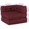 vidaXL Divano modulare 3 pcs Bordeaux Tessuto