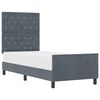 vidaXL Letto a molle con testiera Grigio scuro 80 x 200 cm Velluto