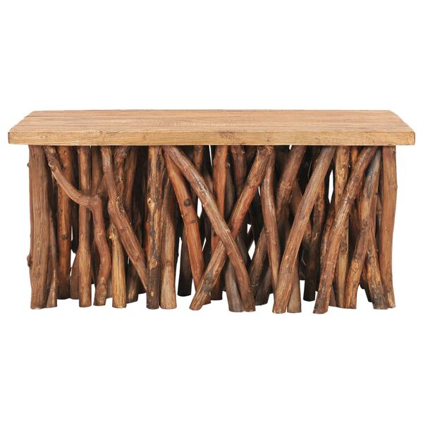 vidaXL Tavolino Salotto 100x40x47,5 cm Legno di Recupero Misto e Teak