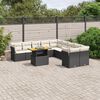 vidaXL Set Divani da Giardino 11 pz con Cuscini in Polyrattan Nero