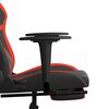 vidaXL Sedia da Gaming con Poggiapiedi Nero e Rosso in Similpelle