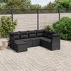 vidaXL Set Divani da Giardino con Cuscini 7pz Nero Polyrattan