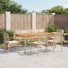 vidaXL Set da Pranzo da Giardino 7 pz con Cuscini Beige in Polyrattan