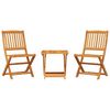 vidaXL Set da Pranzo da Giardino Pieghevole 3 pz in Massello di Acacia