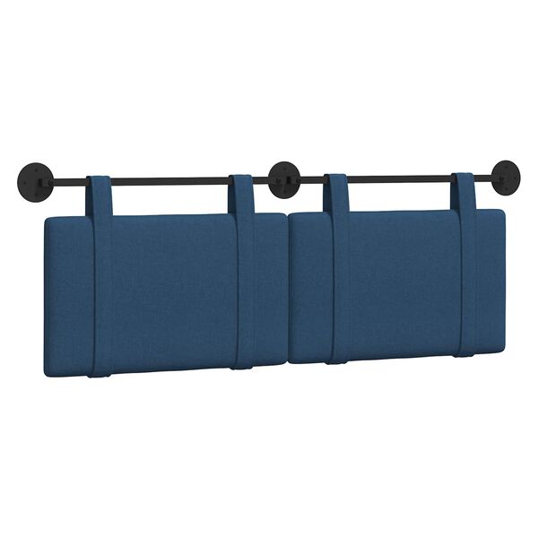 vidaXL Testata appesa Montaggio a parete Blu 150 x 55 x 5 cm Tessuto