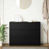 vidaXL Credenza Rovere Nero 100x35x76 cm in Legno Multistrato