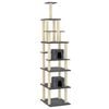 vidaXL Albero per Gatti con Tiragraffi in Sisal Grigio Scuro 216 cm