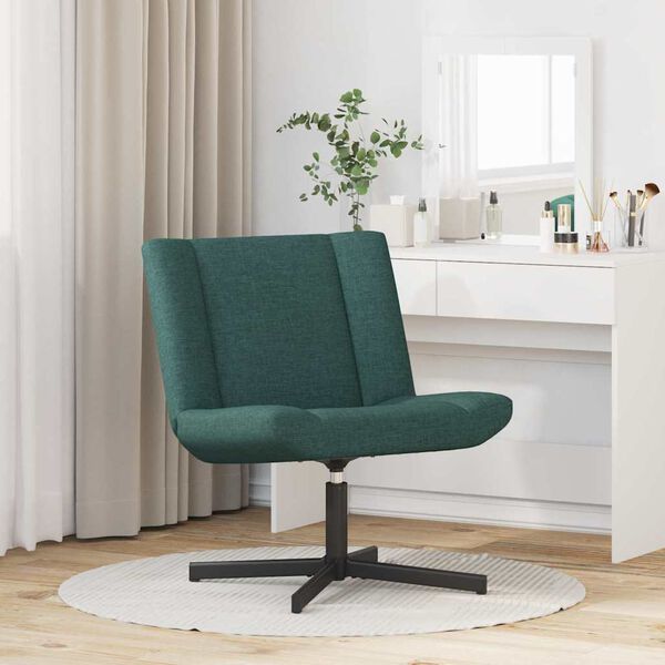 vidaXL Sedia girevole Verde Scuro 63 x 75 x 76 cm Tessuto