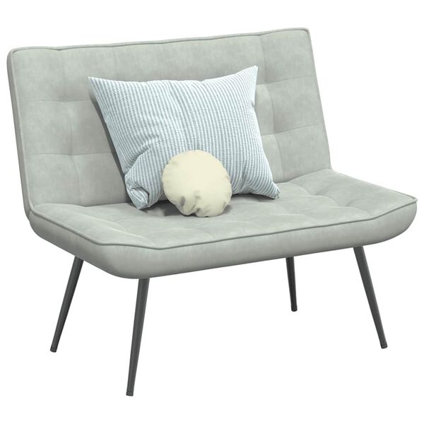 vidaXL Panca Grigio Chiaro 110x74x84 cm in Velluto