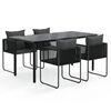 vidaXL Set da Pranzo da Giardino 5 pz Nero
