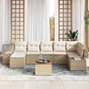 vidaXL Set Divano da Giardino con cuscino 8 pcs Beige polyrattan