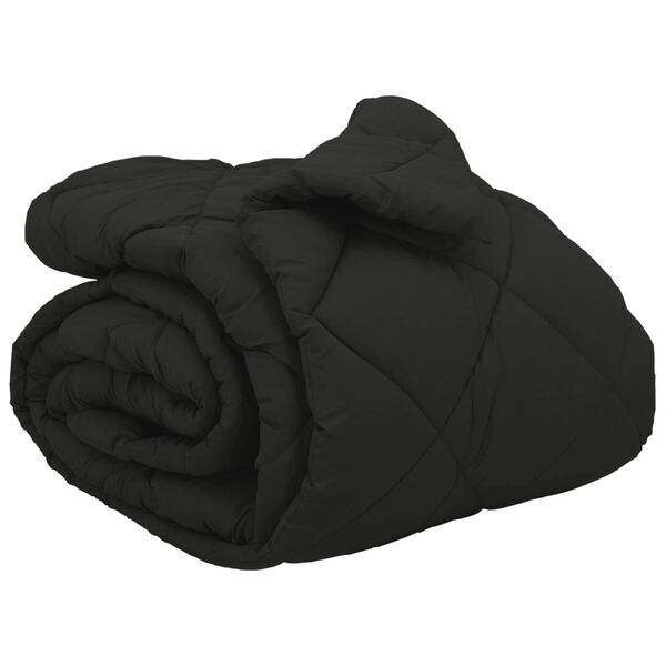 vidaXL Duvet Invernale Nero 220 x 200 cm Microfibra