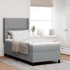 vidaXL Letto a molle con materasso Grigio chiaro 90 x 200 cm Tessuto