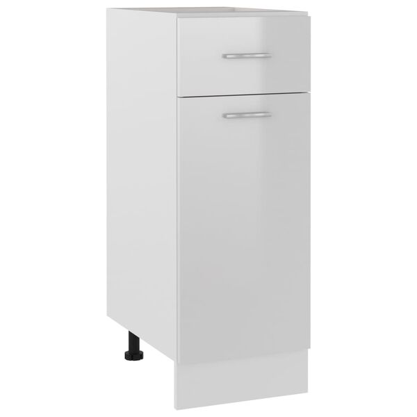 vidaXL Armadio Inferiore Cassetto “Lyon” Bianco Lucido 30x46x81,5