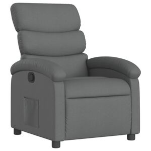 vidaXL Poltrona reclinabile in Tessuto Grigio Scuro