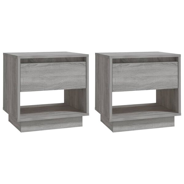 vidaXL Comodini 2 pz Grigio Sonoma 45x34x44 cm in Truciolato