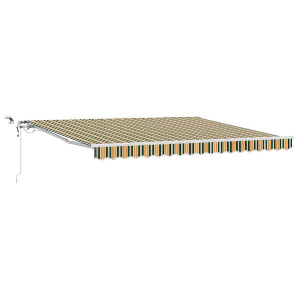 vidaXL Tenda Retrattile Verde e Giallo 400 &times; 300 cm