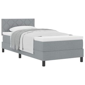 vidaXL Letto a molle con testiera Grigio chiaro 90 x 190 cm Tessuto