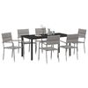 vidaXL Set da Pranzo per Giardino con cuscino 7 pcs Grigio polyrattan