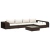 vidaXL Set Divani da Giardino 8 pz con Cuscini in Polyrattan Marrone
