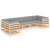 vidaXL Set Salotto Giardino 7 pz Cuscini Antracite Legno Massello Pino