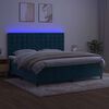 vidaXL Letto a Molle con Materasso e LED Blu Scuro 200x200 cm