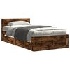 vidaXL Giroletto con Testiera Rovere Fumo 90x200 cm Legno Multistrato