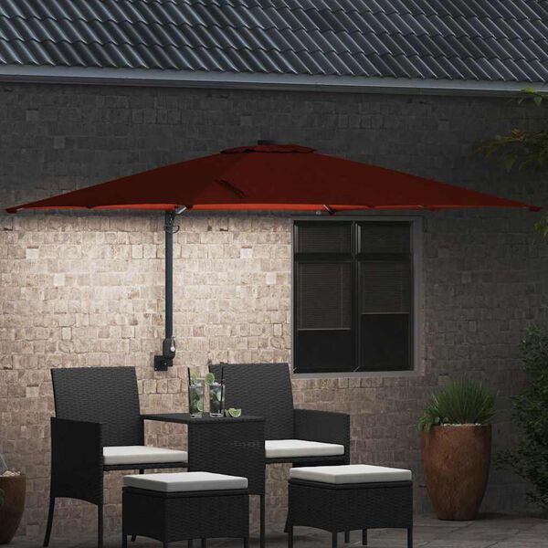 vidaXL Ombrello da giardino Terracotta 248,5 x 247,5 x 160 cm