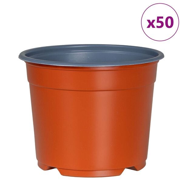 vidaXL Vaso per Fiori 50 pcs Terracotta &Oslash; 15 x 12.5 cm Plastica