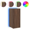 vidaXL Mobile TV a Parete con Luci LED Rovere Marrone 30,5x35x70 cm