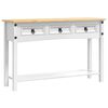 vidaXL Tavolino Corona Bianco 114 x 34,5 x 73 cm Pino massello