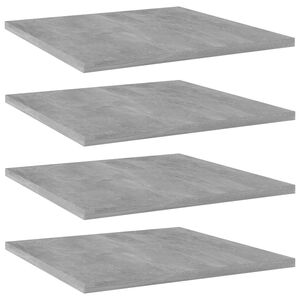 vidaXL Ripiani per Libreria 4pz Grigio Cemento 40x40x1,5cm Multistrato