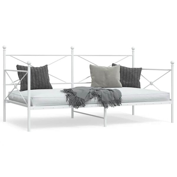 vidaXL Dormeuse senza Materasso Bianco 100x190 cm in Acciaio