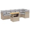 vidaXL Set Divani da Giardino 7 pz con Cuscini Beige in Polyrattan
