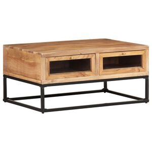 vidaXL Tavolino da Salotto 90x60x40 cm in Legno Massello di Acacia