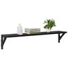 vidaXL Scaffali da parete 2 pcs Rovere Nero 80 x 15 x 15,5 cm